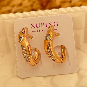 18K Gold Plated CZ Hoop Earrings | Anti-Tarnish Jewellery