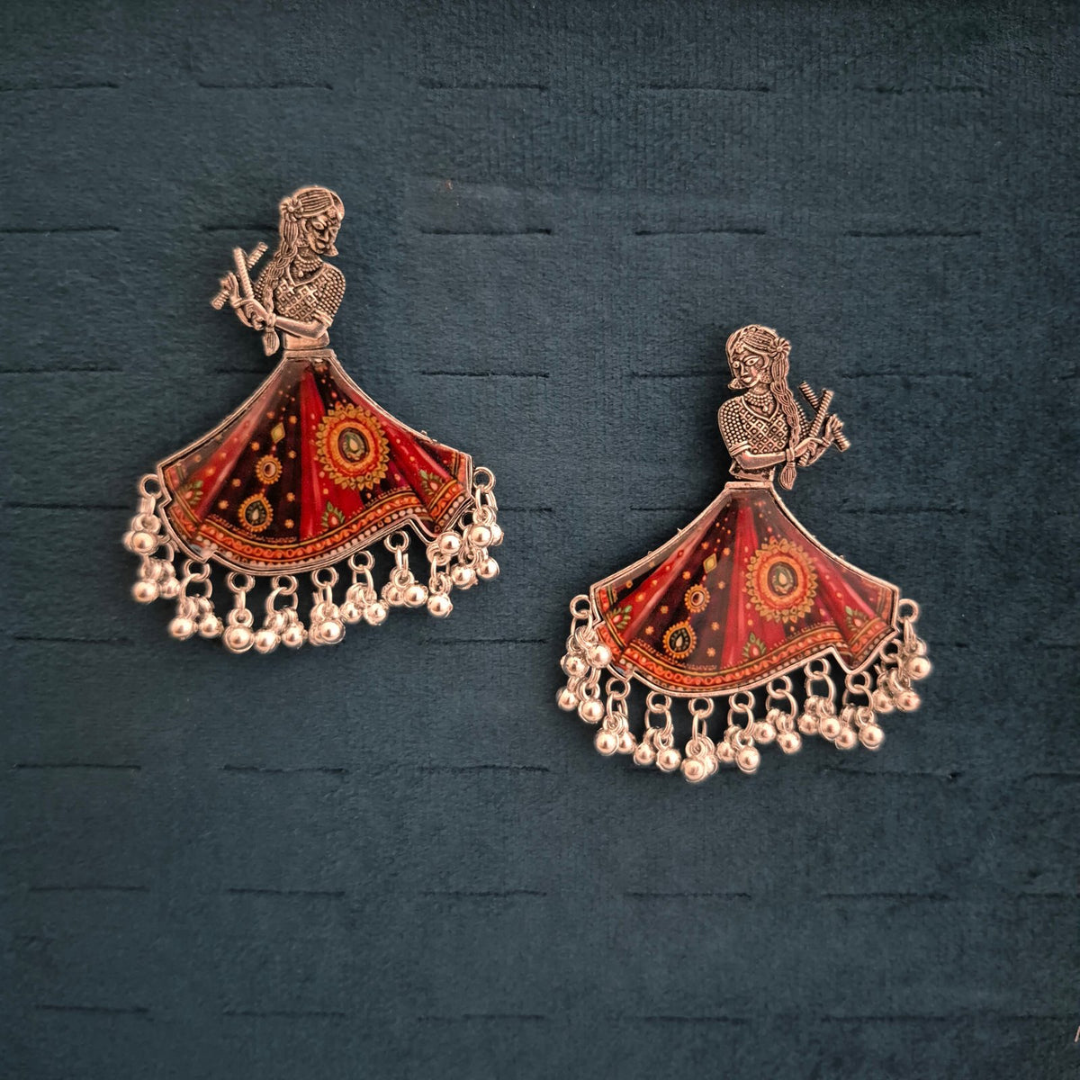 Kalatmika Dandiya Garba Dancer Earrings – Traditional Navratri Jhumki