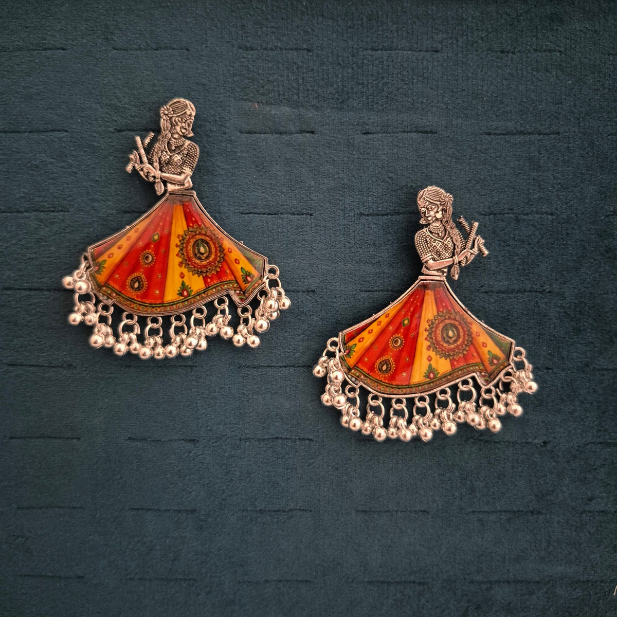 Kalatmika Dandiya Garba Dancer Earrings – Traditional Navratri Jhumki