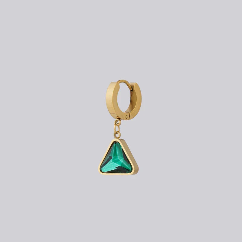 Emerald Envy Geometric Drop Earrings, 18K Gold Plated & Anti-Tarnish