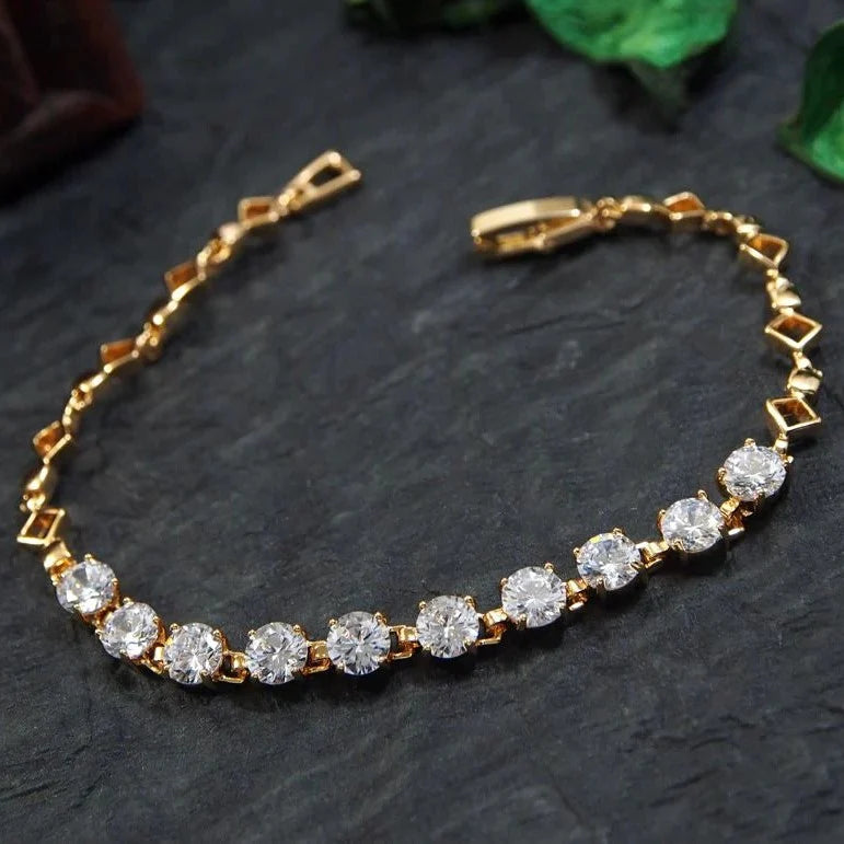Eternal Sparkle Tennis Bracelet for Women, Rose Gold Diamond Look