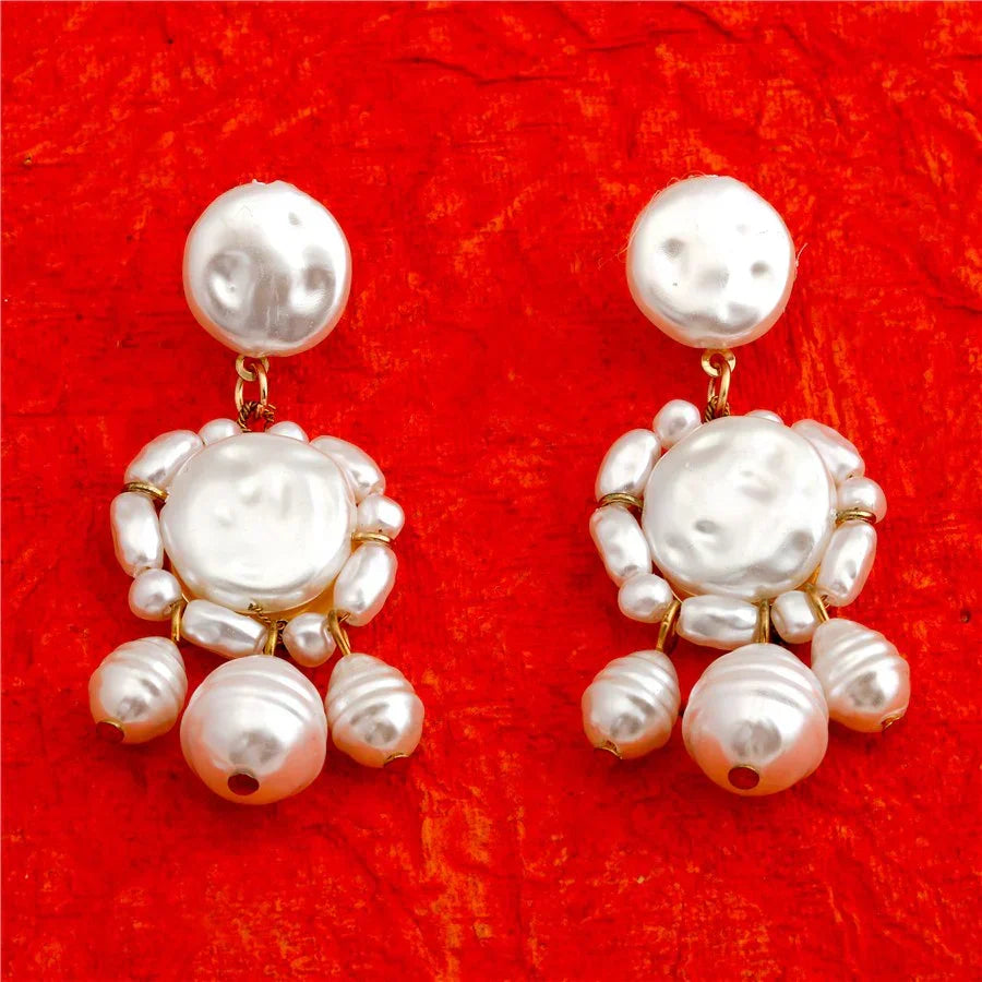 Luxe Fluidity Baroque Pearl Korean Dangler Earrings