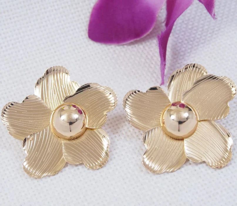 Periwinkle Blossom Korean Studs – Gold Plated