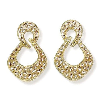 Siya Gold-Toned American Diamond Statement Earrings